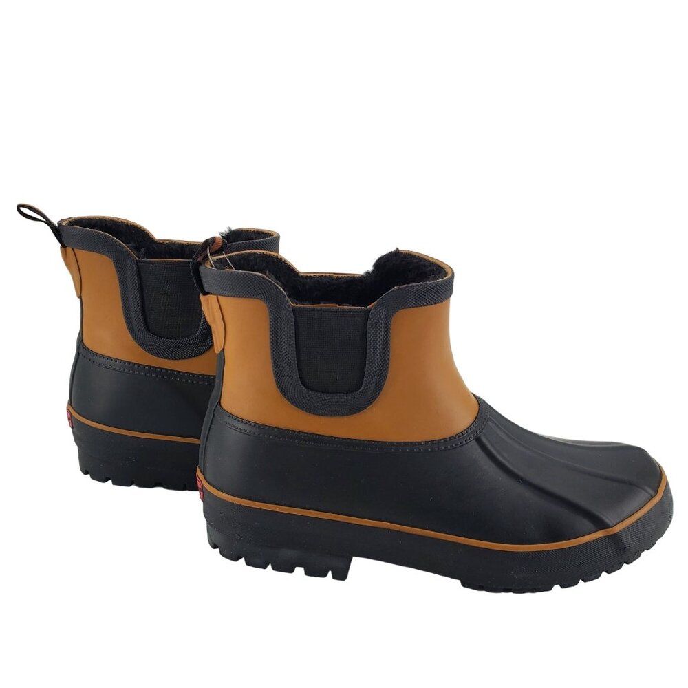 Chooka 8 Rain Boots Chelsea Duck Waterproof Outdoor Faux Fur Rubber Ankle Shoes - Picture 4 of 16